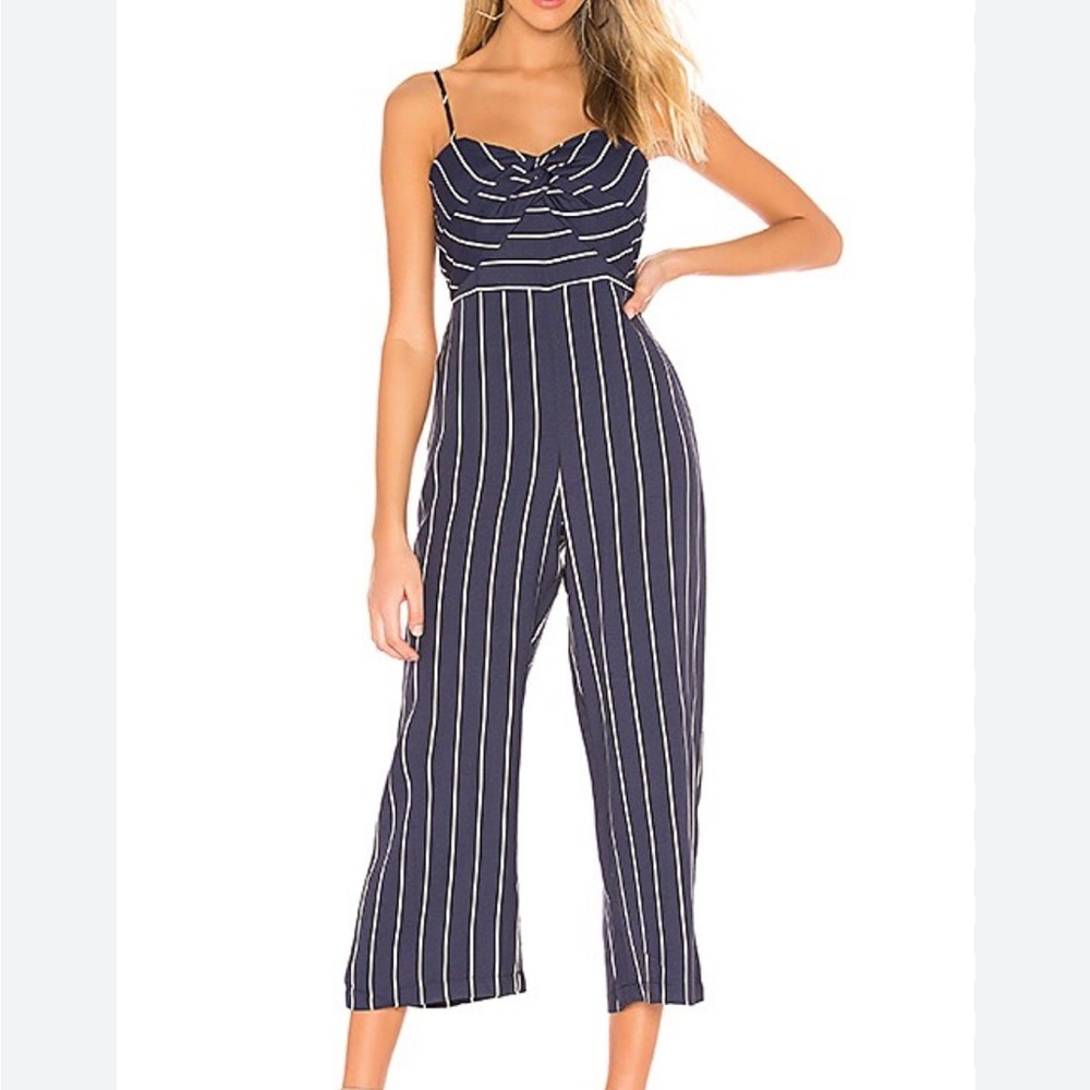 Bardot Layla Navy and White Striped Jumpsuit